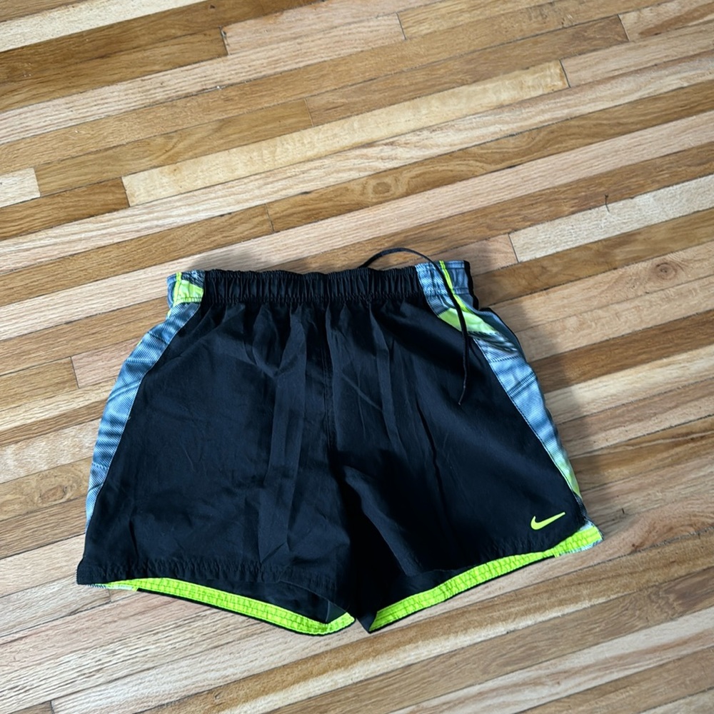 Nike men’s small swim trunks neon green and black